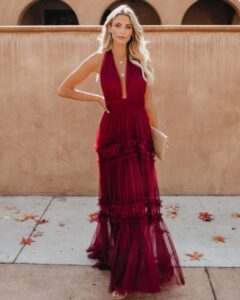 Mejores vestidos de noche color vino