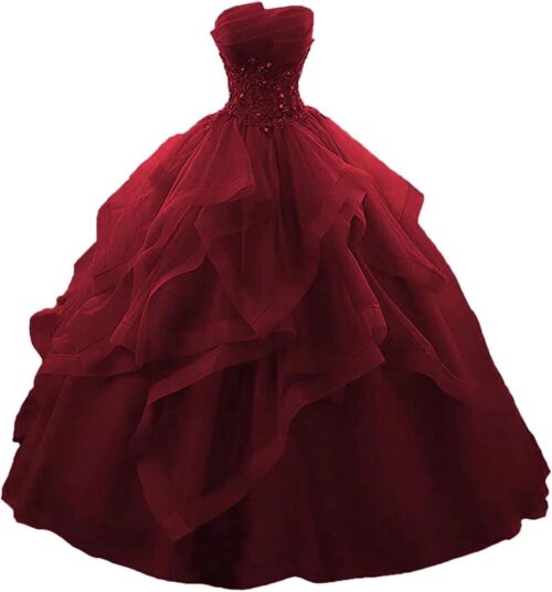 Vestidos de 15 años color guinda