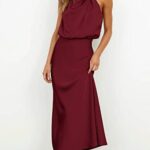 MAXI VESTIDO DE SATEN ELEGANTE PARA COCTEL VERANO