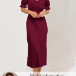 VESTIDO MIDI DE SATEN HOMBROS DESCUBIERTOS FRUNCIDO