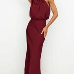 MAXI VESTIDO DE SATEN ELEGANTE PARA COCTEL VERANO