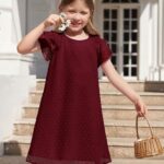 VESTIDO DE VERANO CON VOLANTES Y LUNARES PARA NINAS vino