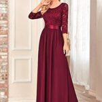 VESTIDO LARGO ELEGANTE PARA FIESTA CON MANGAS 3-4 Y CINTURA IMPERIO