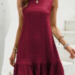 VESTIDO DE FIESTA SIN MANGAS CON DOBLADILLO DE VOLANTES