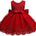 VESTIDO DE ENCAJE CON TUTU BORDADO PARA NINAS