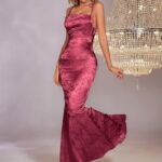 VESTIDO LARGO DE SATEN PARA FIESTA DE NOCHE