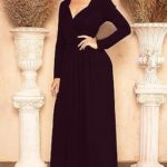 MAXIVESTIDO DE COCTEL ELEGANTE CON MANGA LARGA