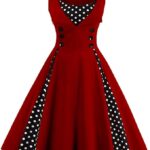 VESTIDO PARA COCTEL AL ESTILO VINTAGE 50S COLOR VINO