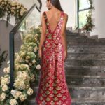 VESTIDO SIRENA FIESTA LENTEJUELAS CUELLO V