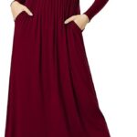VESTIDO CUELLO V IMPERIO MANGA LARGA BOLSILLOS