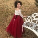 VESTIDO DE ENCAJE PARA FIESTA DE DESFILE DE NAVIDAD