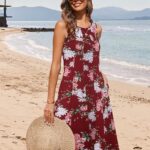 VESTIDO CASUAL DE VERANO PLISADO CON BOLSILLOS Y VUELO