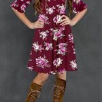 VESTIDO MIDI FLORAL CON VOLANTES PARA NINAS