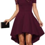 VESTIDO PATINADORA MANGA CORTA HOMBROS DESCUBIERTOS PARA FIESTA