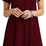 VESTIDO INFORMAL TIPO CAMISETA DE COLOR LISO VIN0