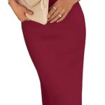 VESTIDO BODYCON MAXI TUBO SIN TIRANTES ABERTURA VACACIONES COLOR VINO