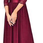 VESTIDO LARGO ELEGANTE PARA FIESTA CON MANGAS 3-4 Y CINTURA IMPERIO