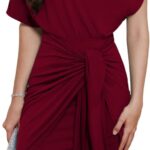 VESTIDO DE COCTEL DE UN HOMBRO CON CINTURON