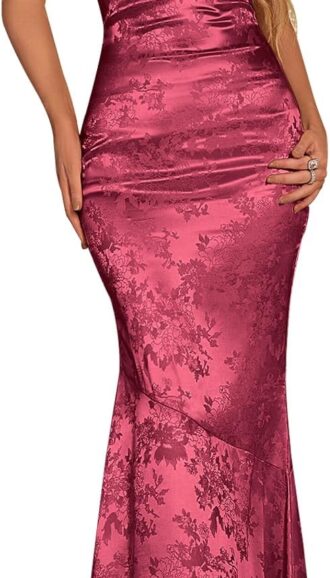 VESTIDO LARGO DE SATEN PARA FIESTA DE NOCHE