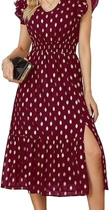 VESTIDO MIDI DE VERANO Y MANGAS CON VOLANTES