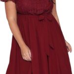 VESTIDO DE ENCAJE FLORAL CUELLO REDONDO PARA COCTEL