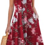 VESTIDO CASUAL DE VERANO PLISADO CON BOLSILLOS Y VUELO