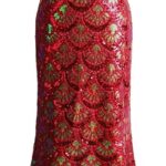 VESTIDO SIRENA FIESTA LENTEJUELAS CUELLO V COLOR VINO
