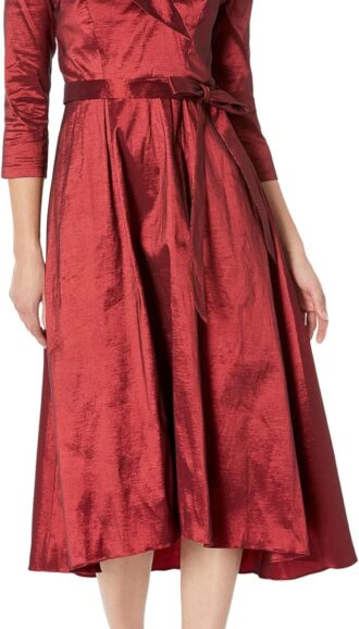 VESTIDO CON FALDA COMPLETA BOLSILLOS Y CINTURON DE CORBATA