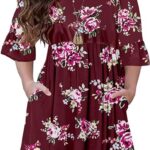 VESTIDO MIDI FLORAL CON VOLANTES PARA NINAS COLOR VINO
