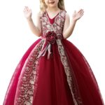 VESTIDO DE NINA DE FLORES BORDADOS 3D