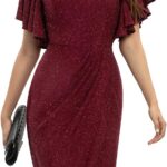 VESTIDO DE COCTEL FRUNCIDO CON CUELLO EN V