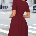 MINIVESTIDO ACAMPANADO CON MANGA CORTA Y VOLANTES