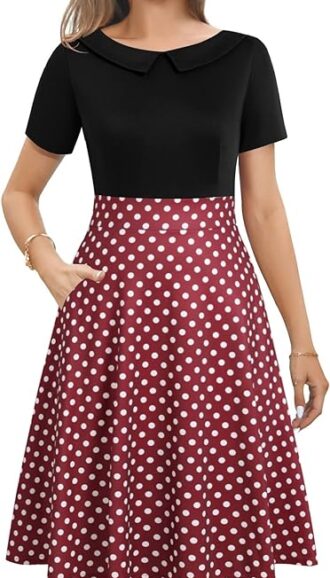 VESTIDO CON CUELLO PETER PAN ESTILO CASUAL DE VERANO-1