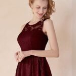 VESTIDO DE COCTEL ASIMETRICO CON ENCAJE FLORAL (1)