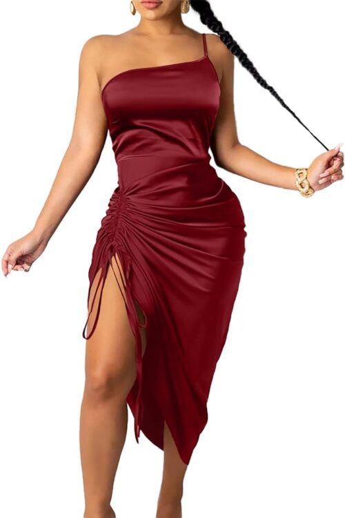 VESTIDO DE SATEN PARA COCTEL Y FIESTA