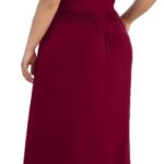 VESTIDO LARGO V-NECK CON BOLSILLOS VINO