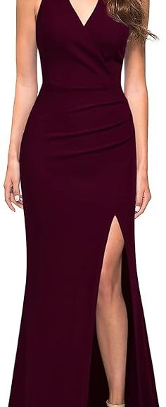 VESTIDO SIRENA CON ABERTURA PARA COCTEL-1