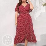 VESTIDO VERANIEGO TALLA GRANDE MANGA CORTA
