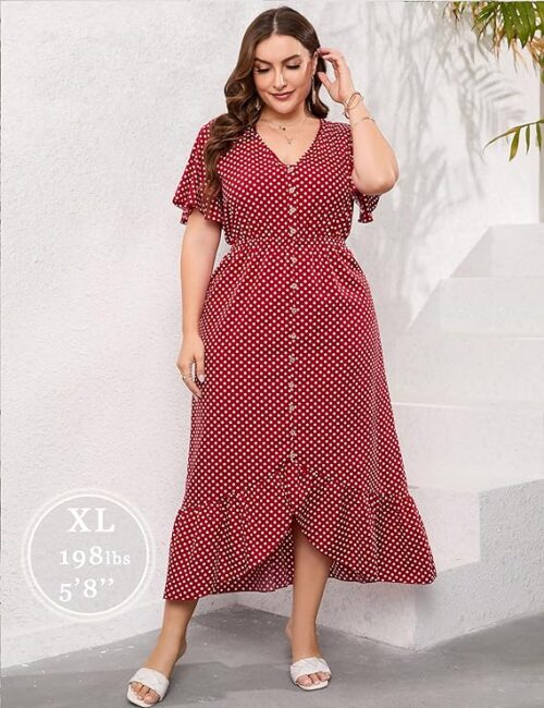 VESTIDO VERANIEGO TALLA GRANDE MANGA CORTA